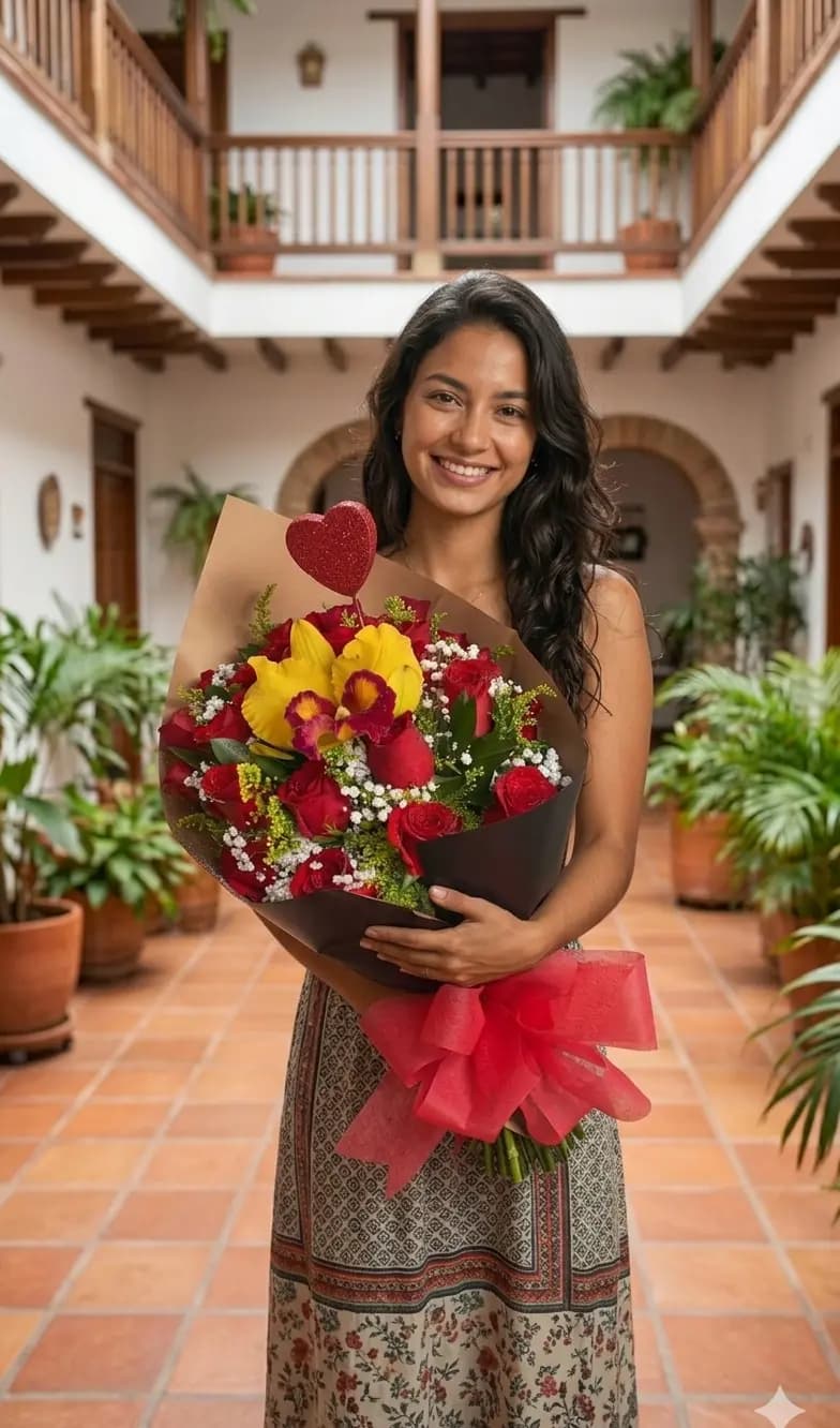 Ramo Pasión con Orquídea